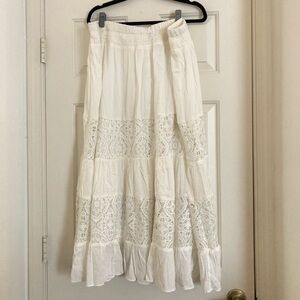 Lane Bryant White Lace Maxi Skirt